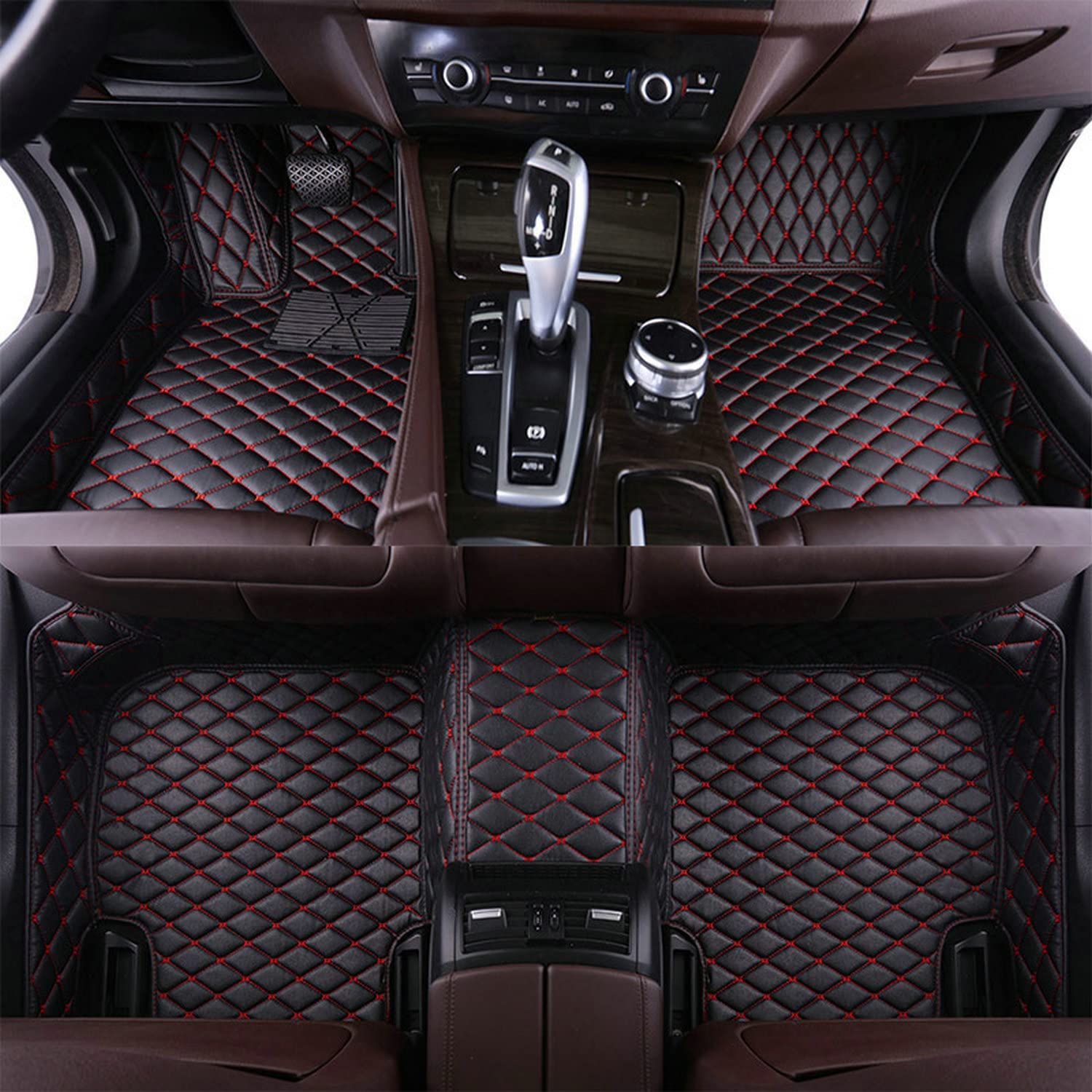 3 years warranty, black with red thread Double layers mats - Tulip Car Mats