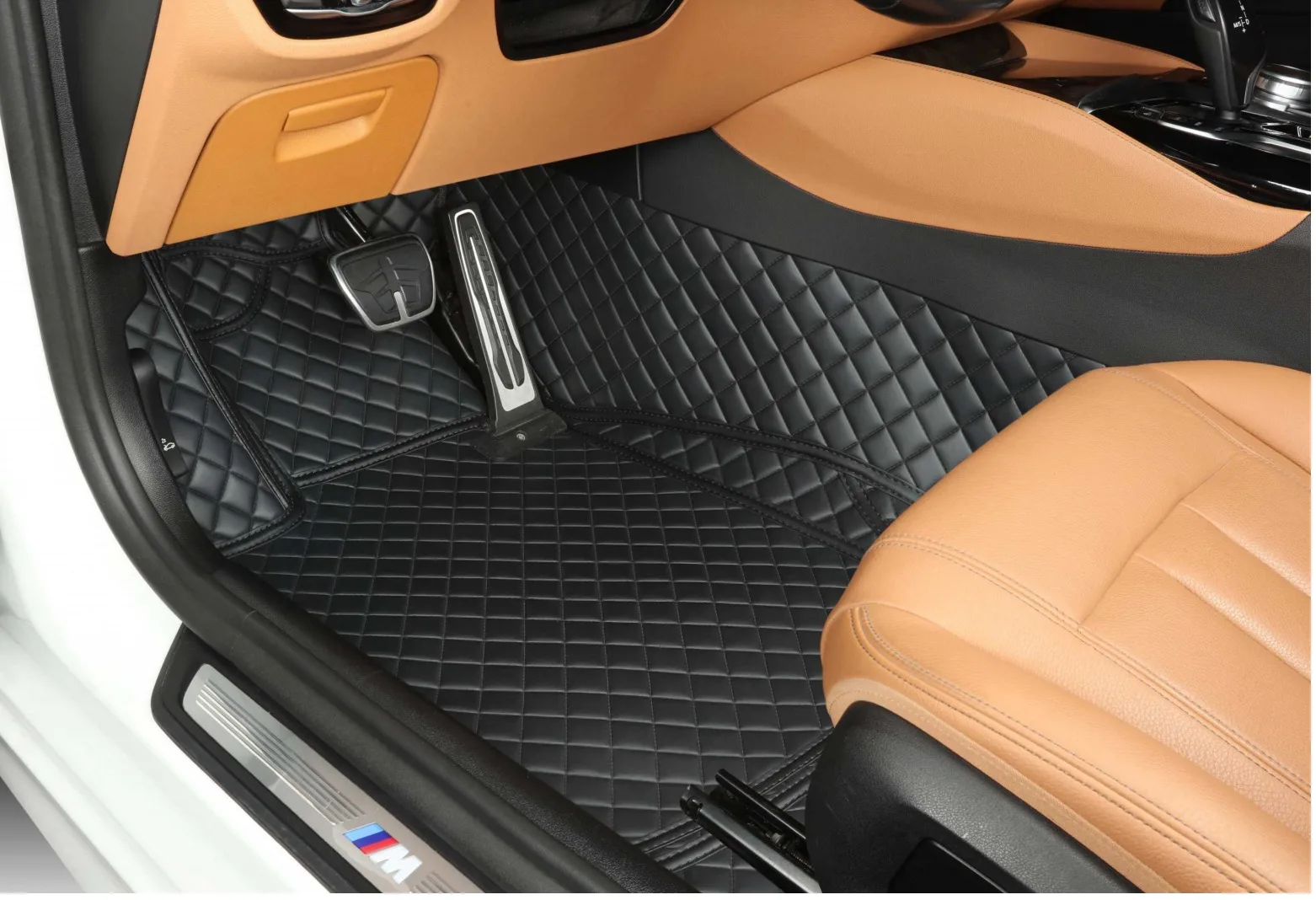 Double layer car mats with soft chenille top for two row vehicles