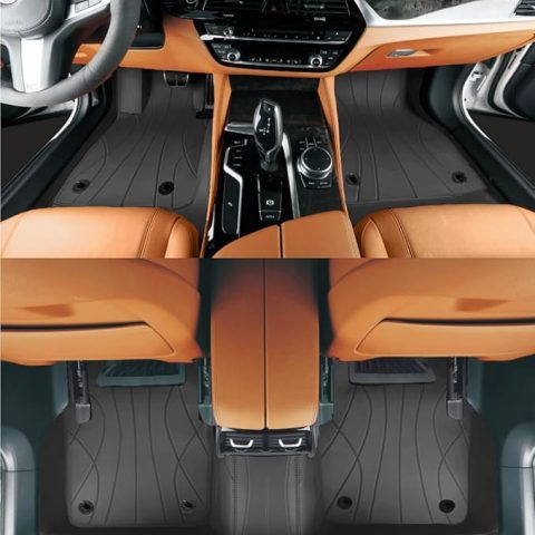 Custom Personalized Black Car Floor Mats Leather Liners