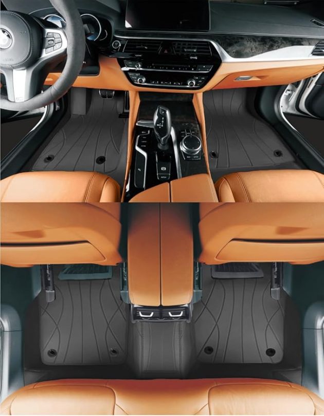 Custom Personalized Black Car Floor Mats Leather Liners