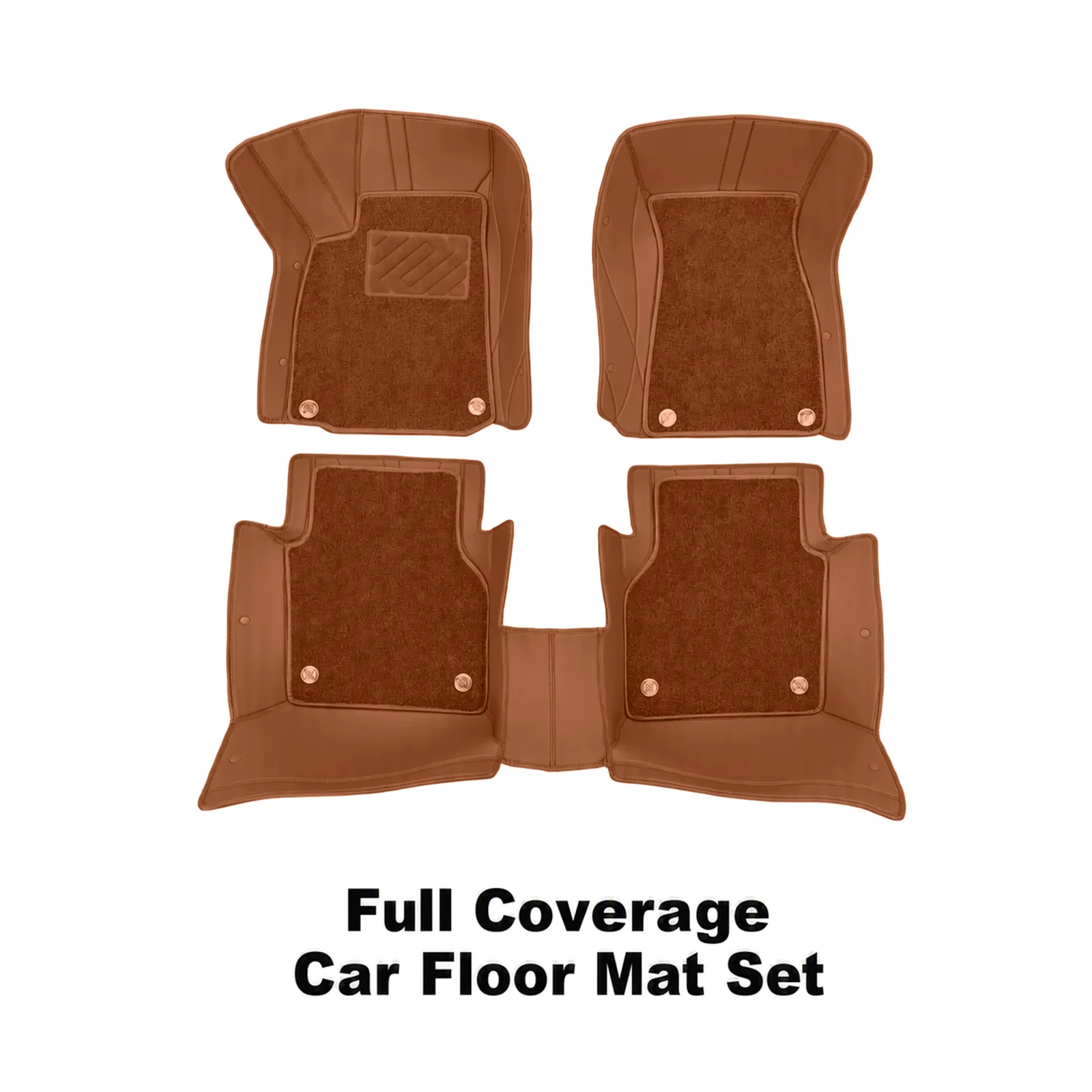 Custom Personalized Terra Cotta Car Floor Mats Leather Liners - Image 2
