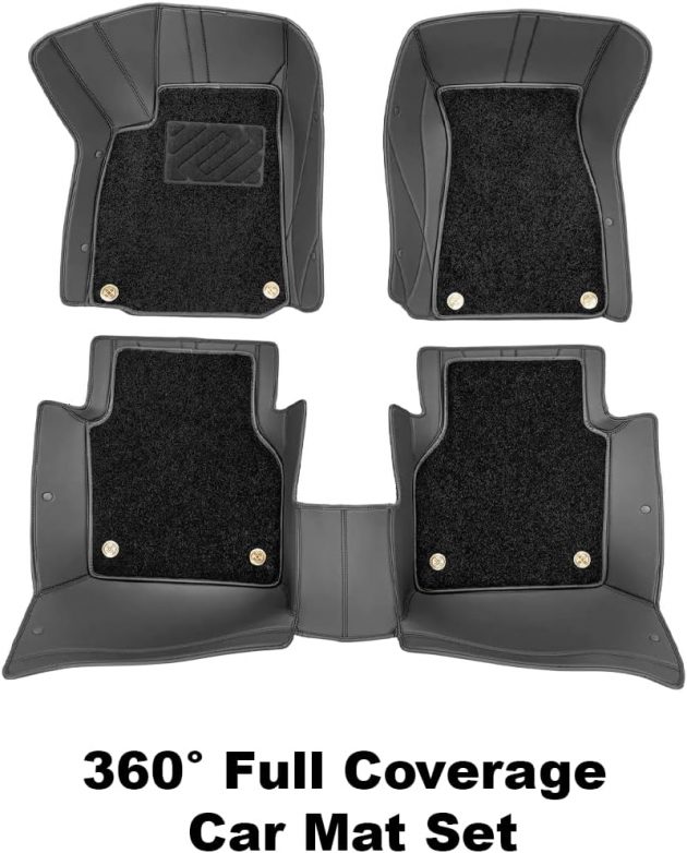 Custom Personalized Black Car Floor Mats Leather Liners - Image 5