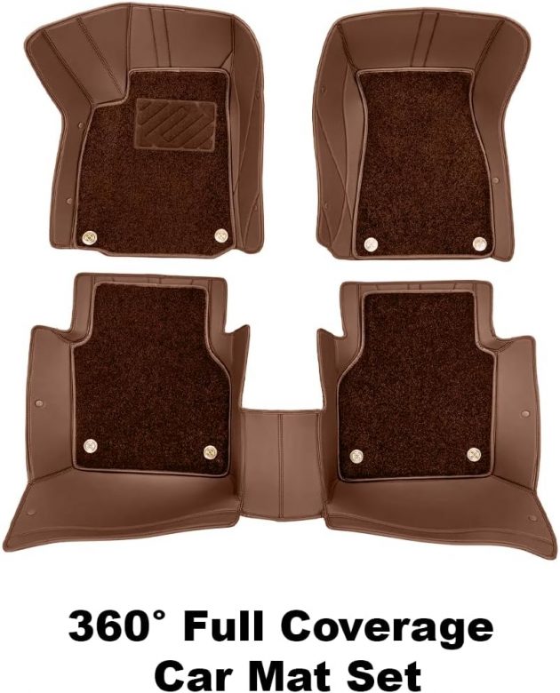 Custom Personalized Brown Car Floor Mats Leather Liners - Image 5