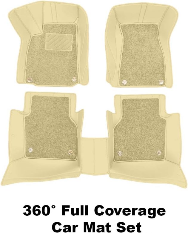 Custom Personalized Cream White Car Floor Mats Leather Liners - Image 5