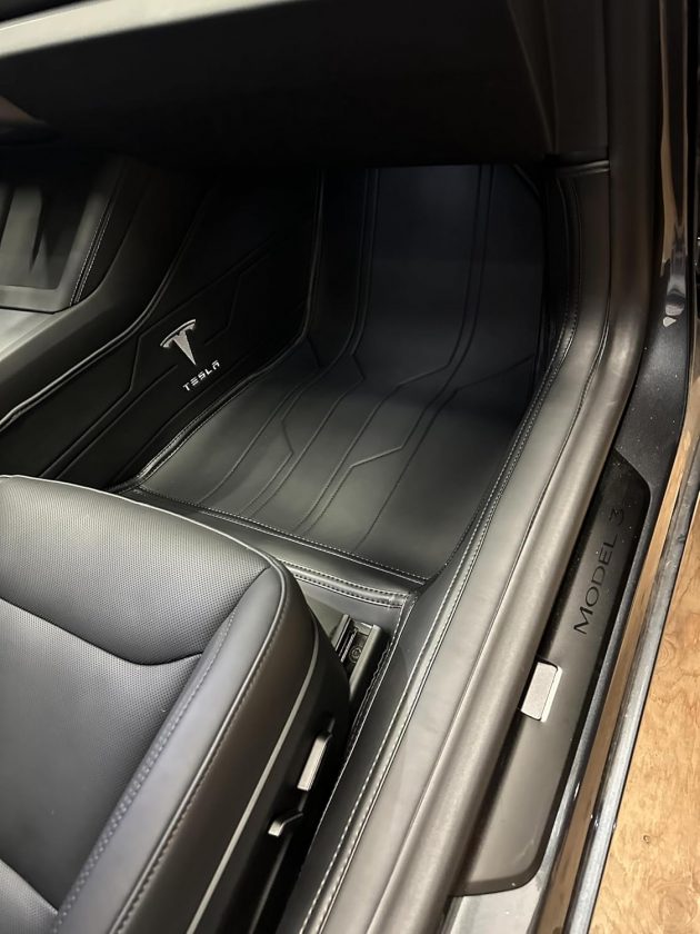 Custom Personalized Black Car Floor Mats Leather Liners - Image 6
