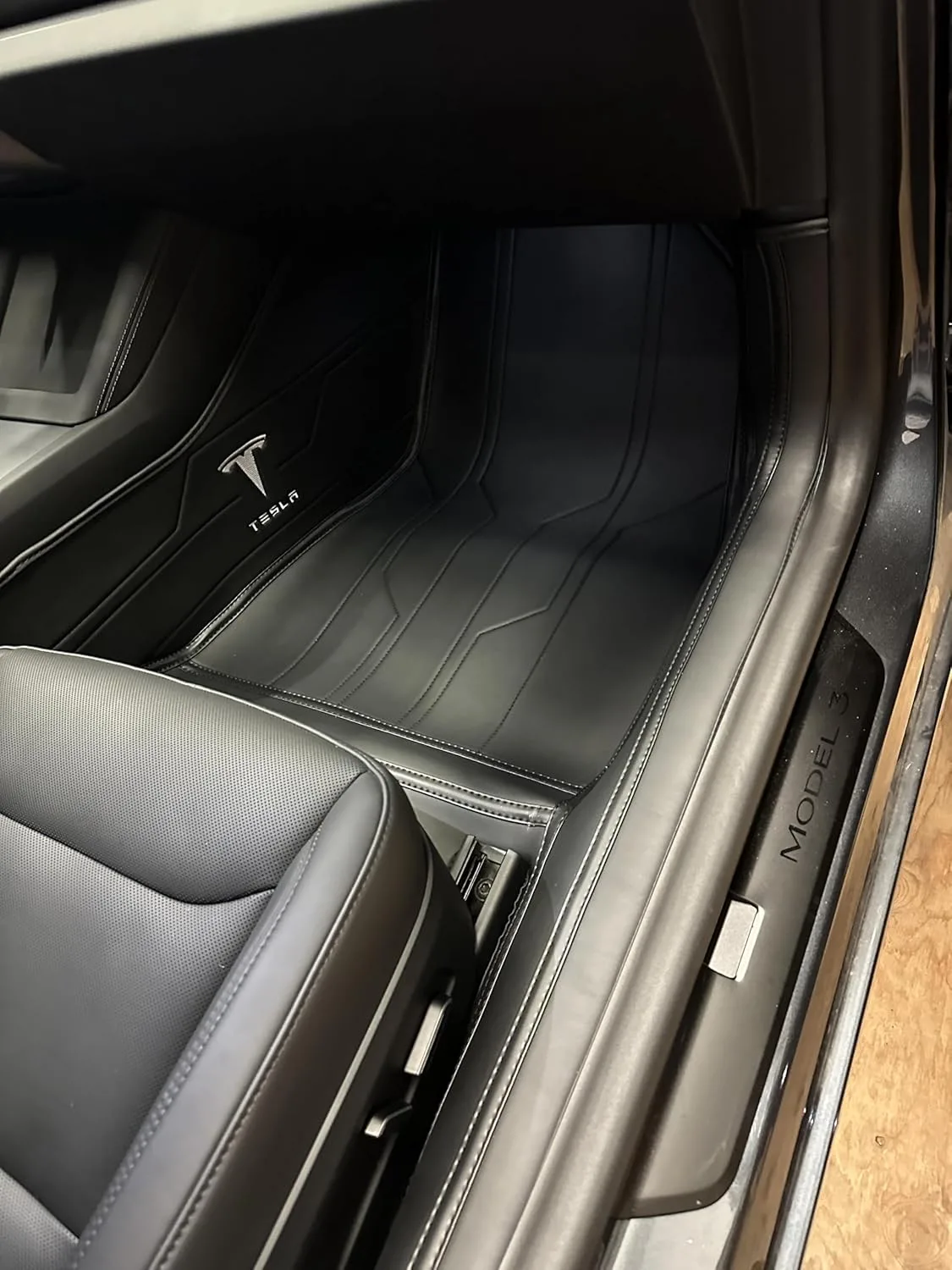 Custom Personalized Black Car Floor Mats Leather Liners