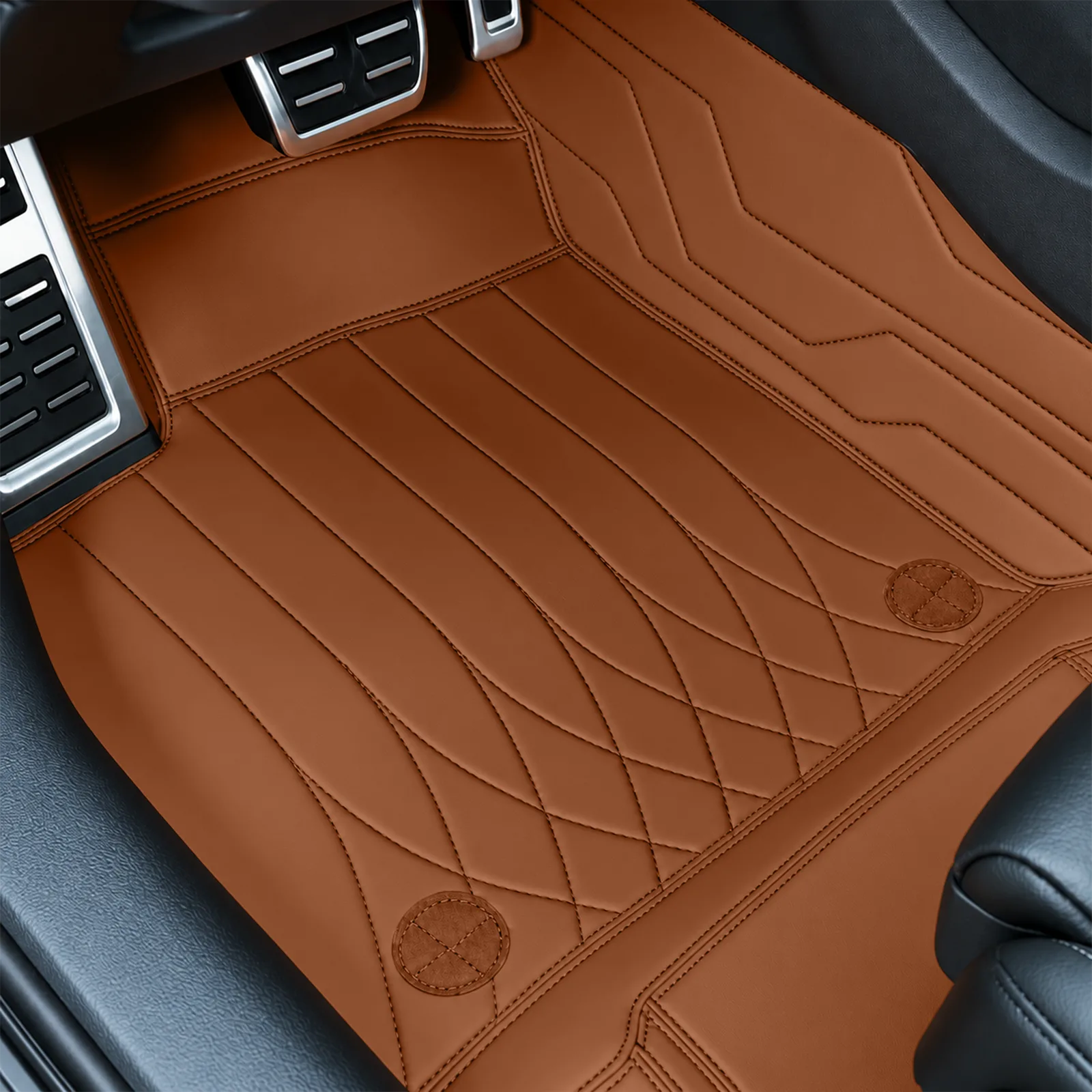 Custom Personalized Terra Cotta Car Floor Mats Leather Liners