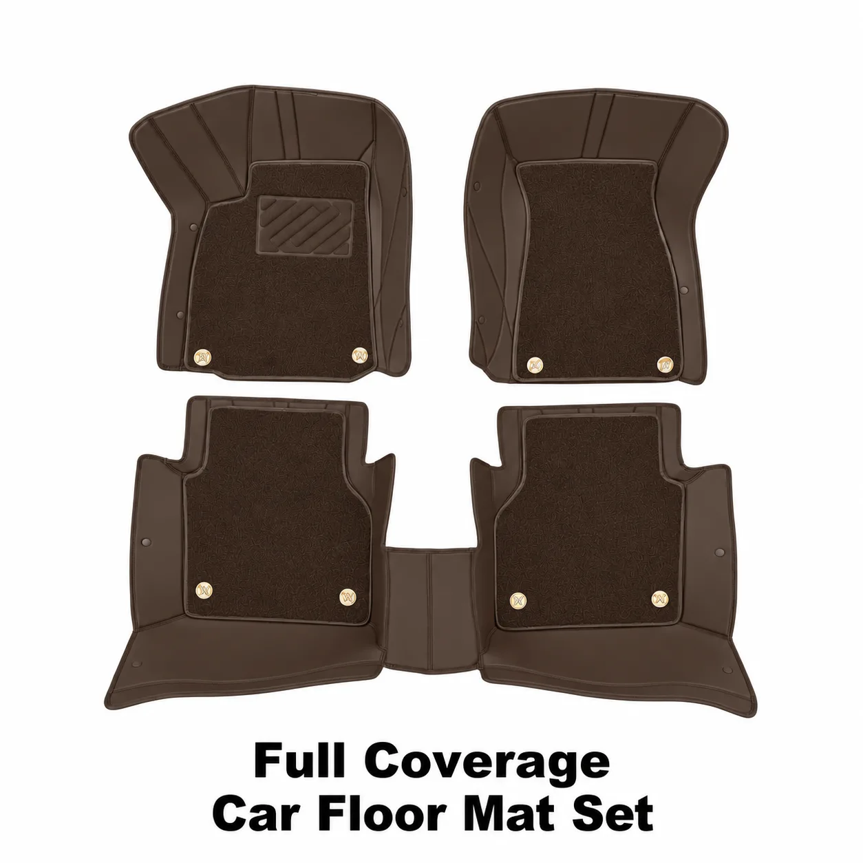 Custom Personalized Brown Car Floor Mats Leather Liners - Image 2