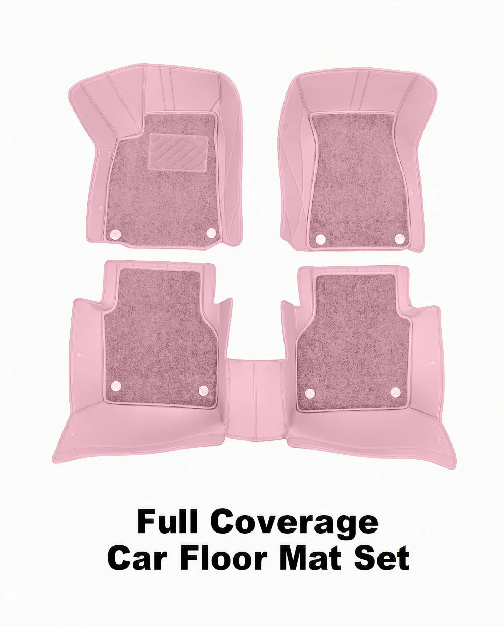 Custom Personalized Pink Car Floor Mats Leather Liners - Image 2
