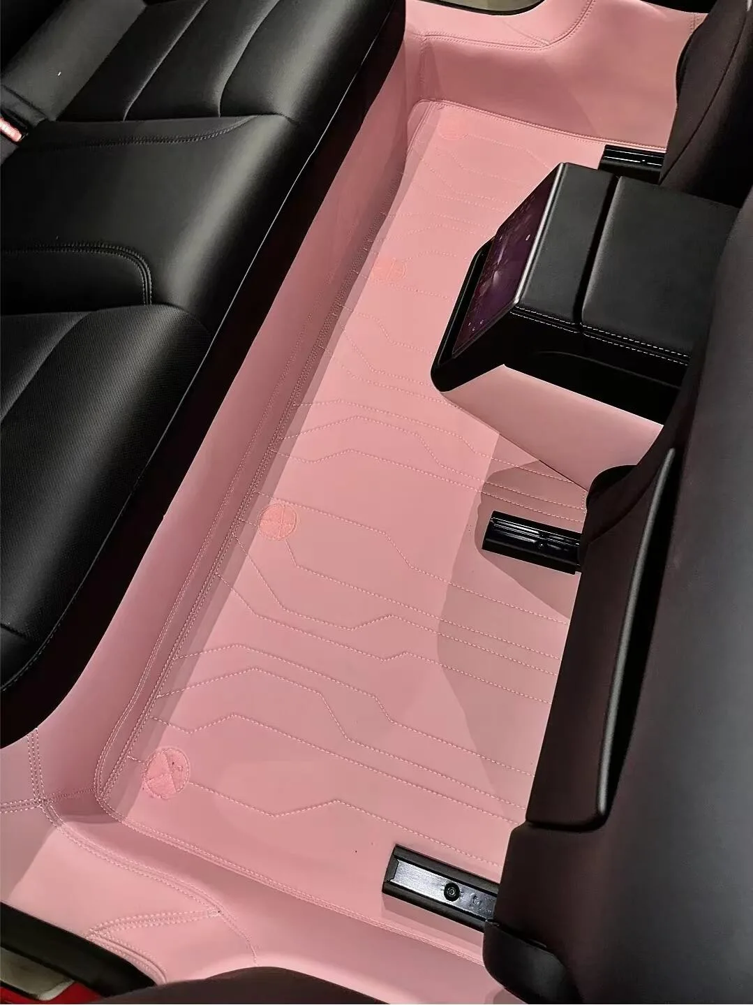 Custom Personalized Pink Car Floor Mats Leather Liners - Image 3
