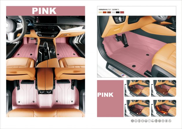 Custom Personalized Pink Car Floor Mats Leather Liners - Image 6