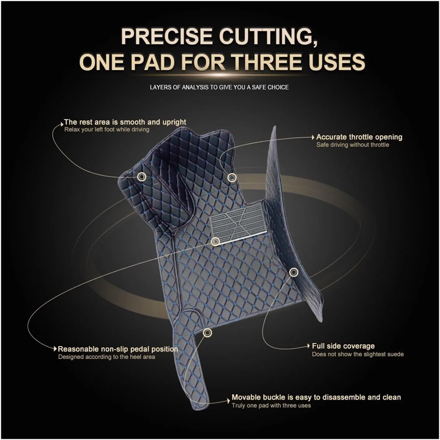 Custom Personalized Blue Car Floor Mats Leather Liners - Image 5