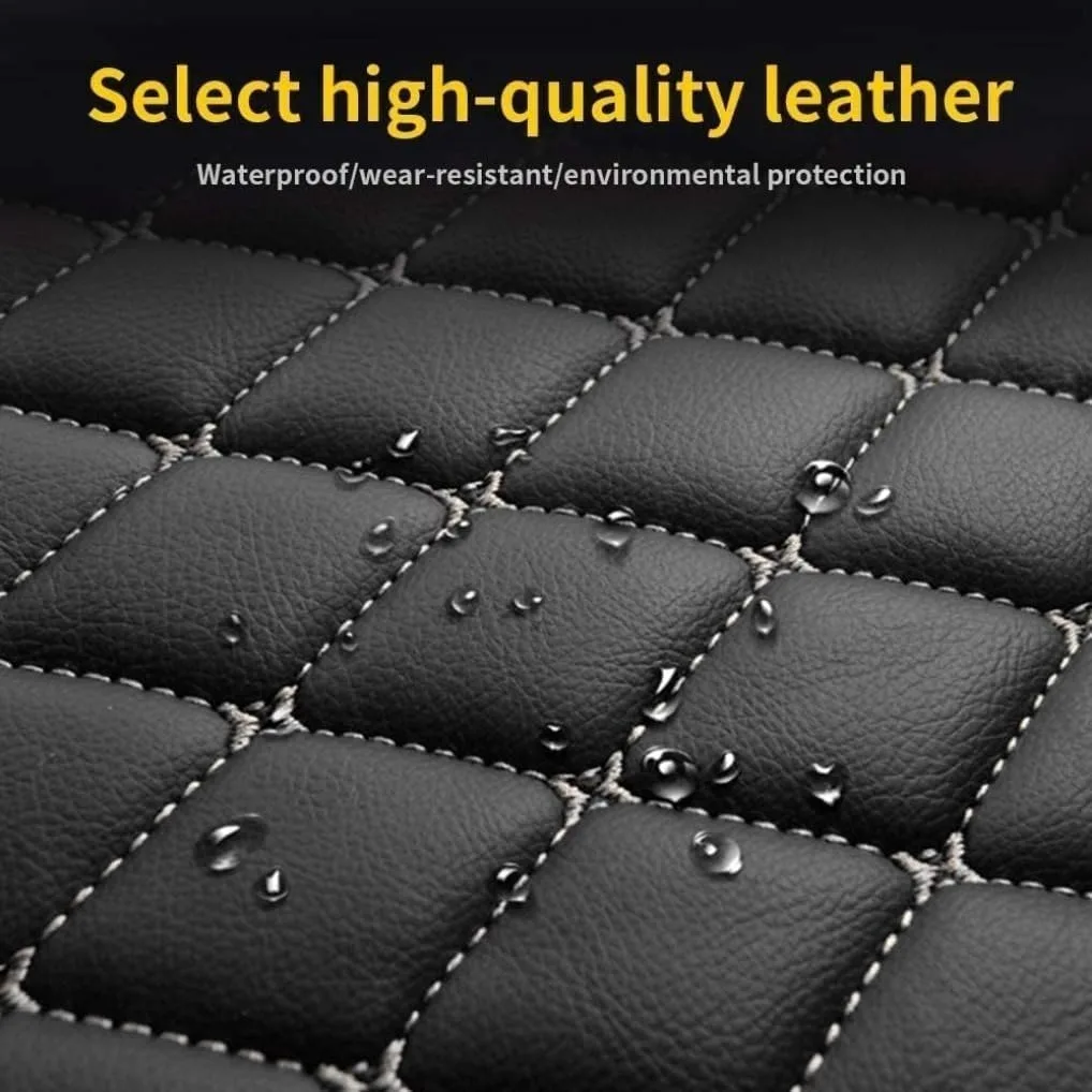 Custom Personalized Blue Car Floor Mats Leather Liners - Image 8