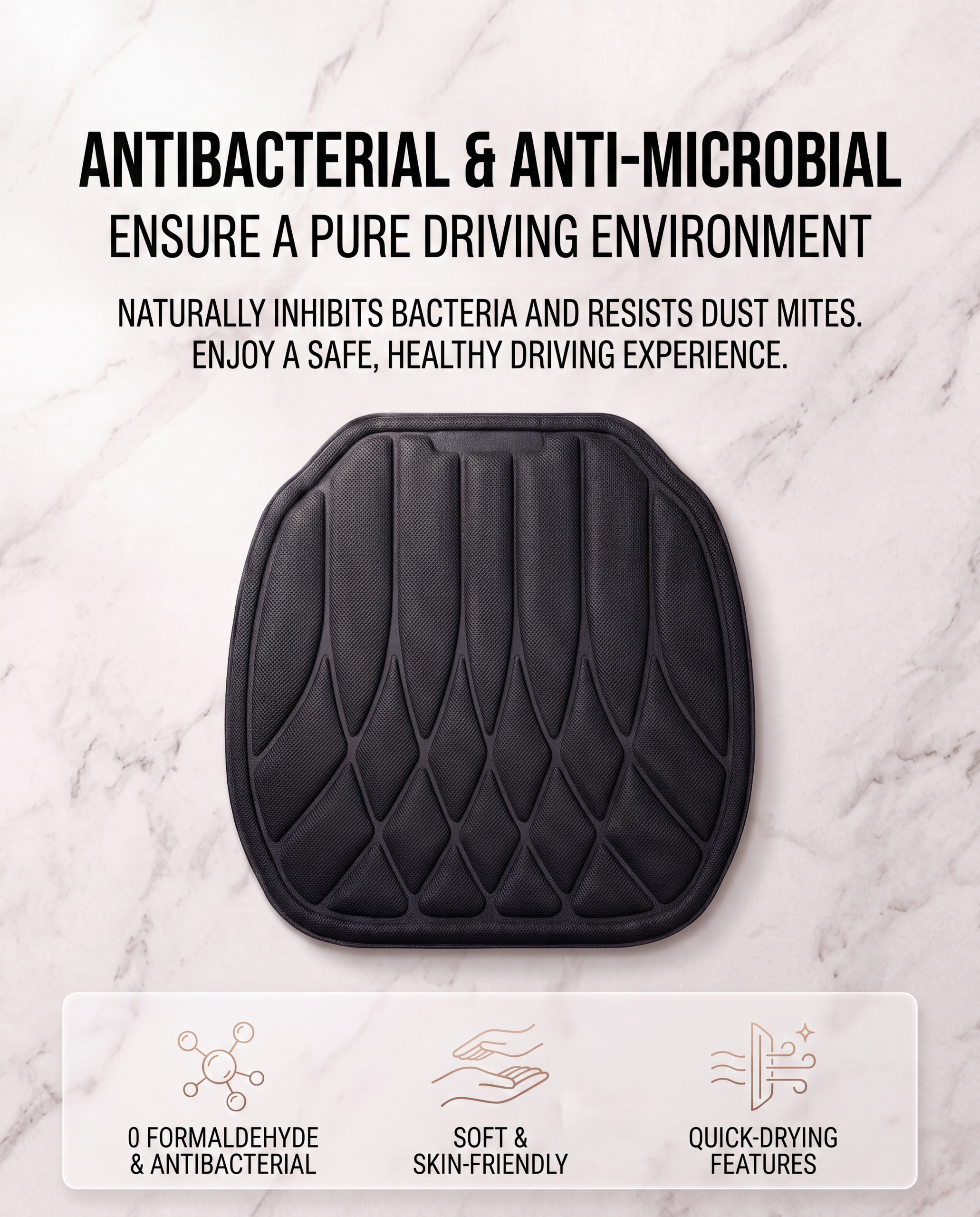Universal Soft Fiber Car Brown Cushion, Latex Foam Core, Breathable Washable Anti-Slip Pad for Car - Image 8