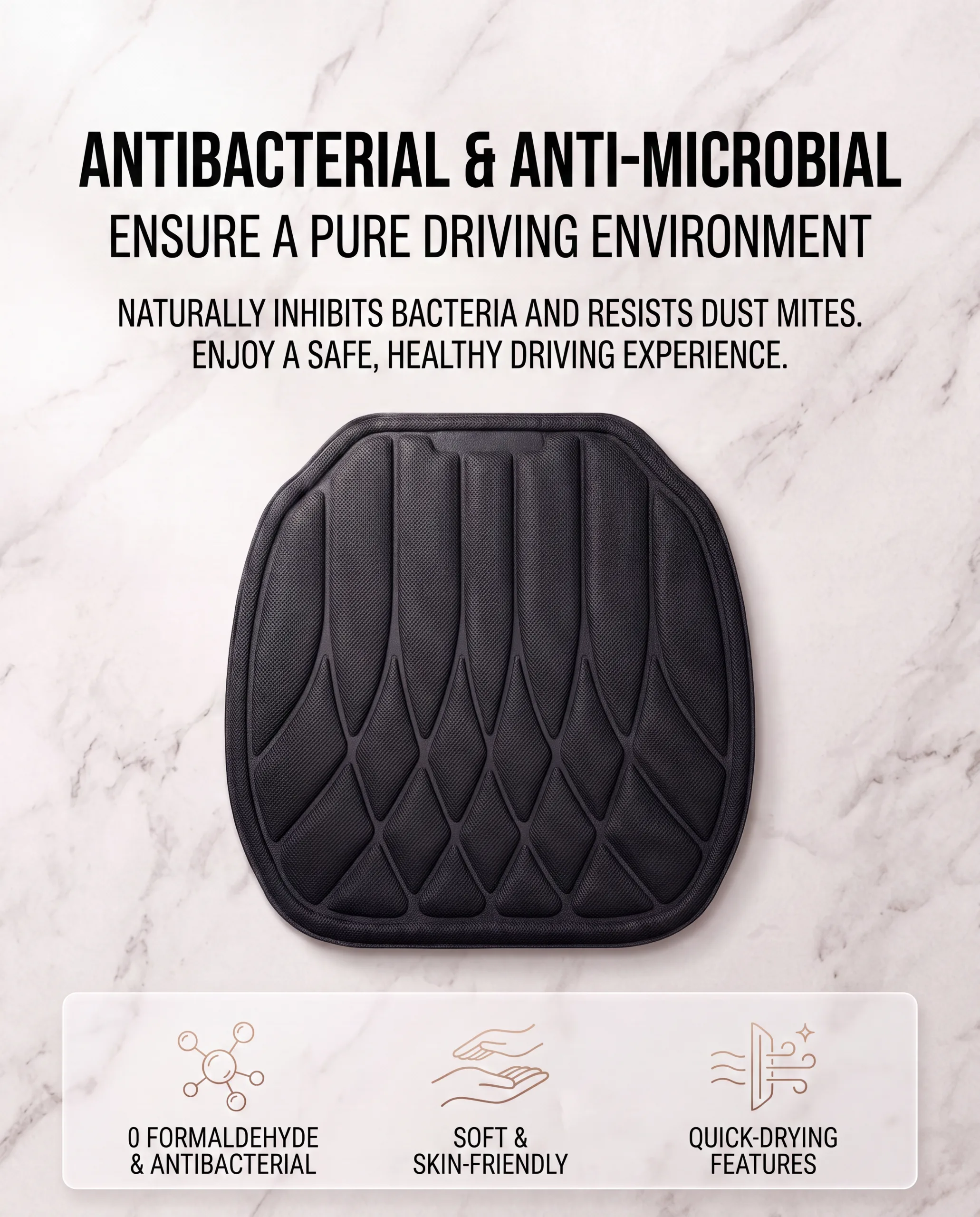 Universal Soft Fiber Car White Cushion, Latex Foam Core, Breathable Washable Anti-Slip Pad for Car - Image 8