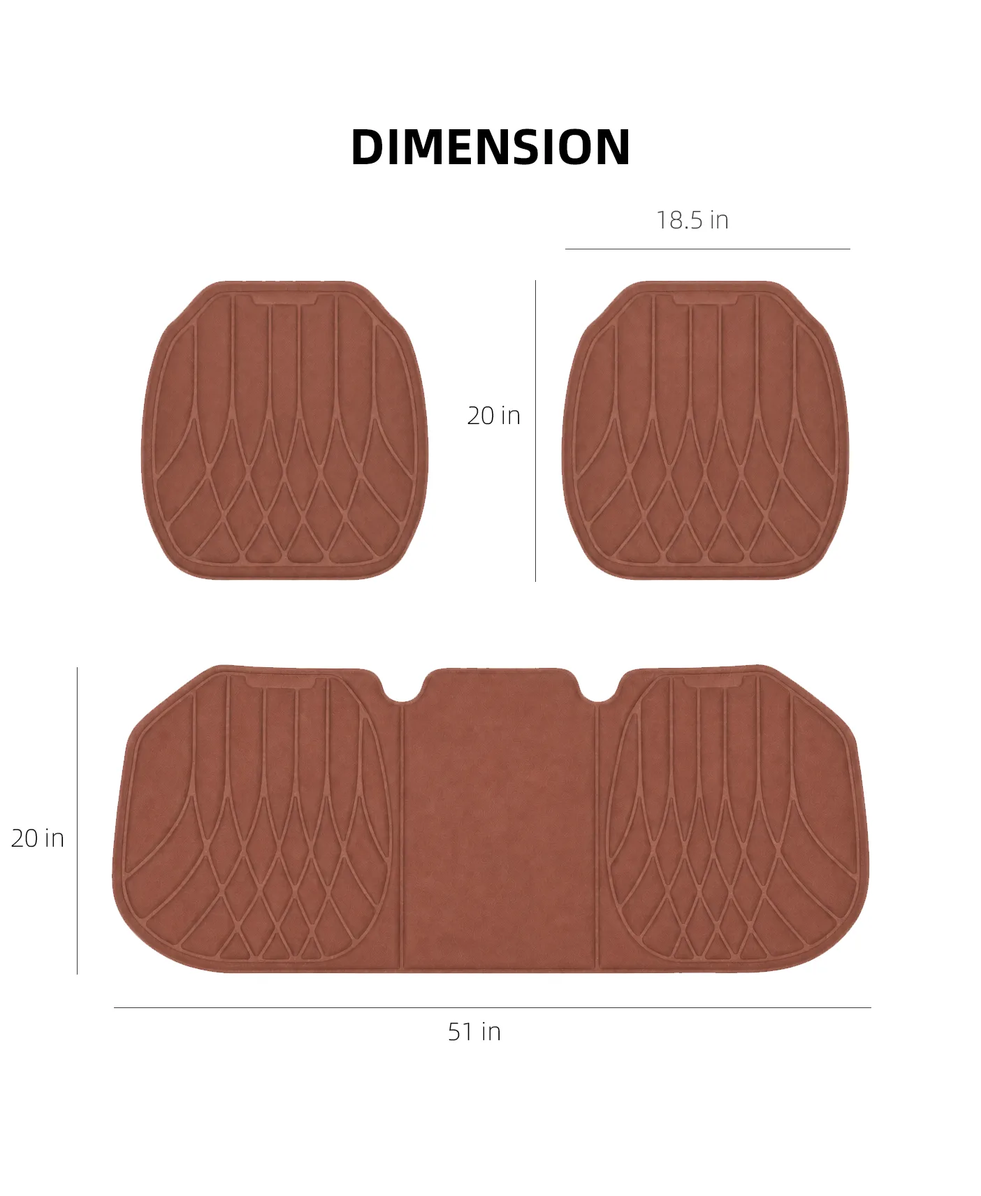 Universal Soft Fiber Car Brown Cushion, Latex Foam Core, Breathable Washable Anti-Slip Pad for Car - Image 3