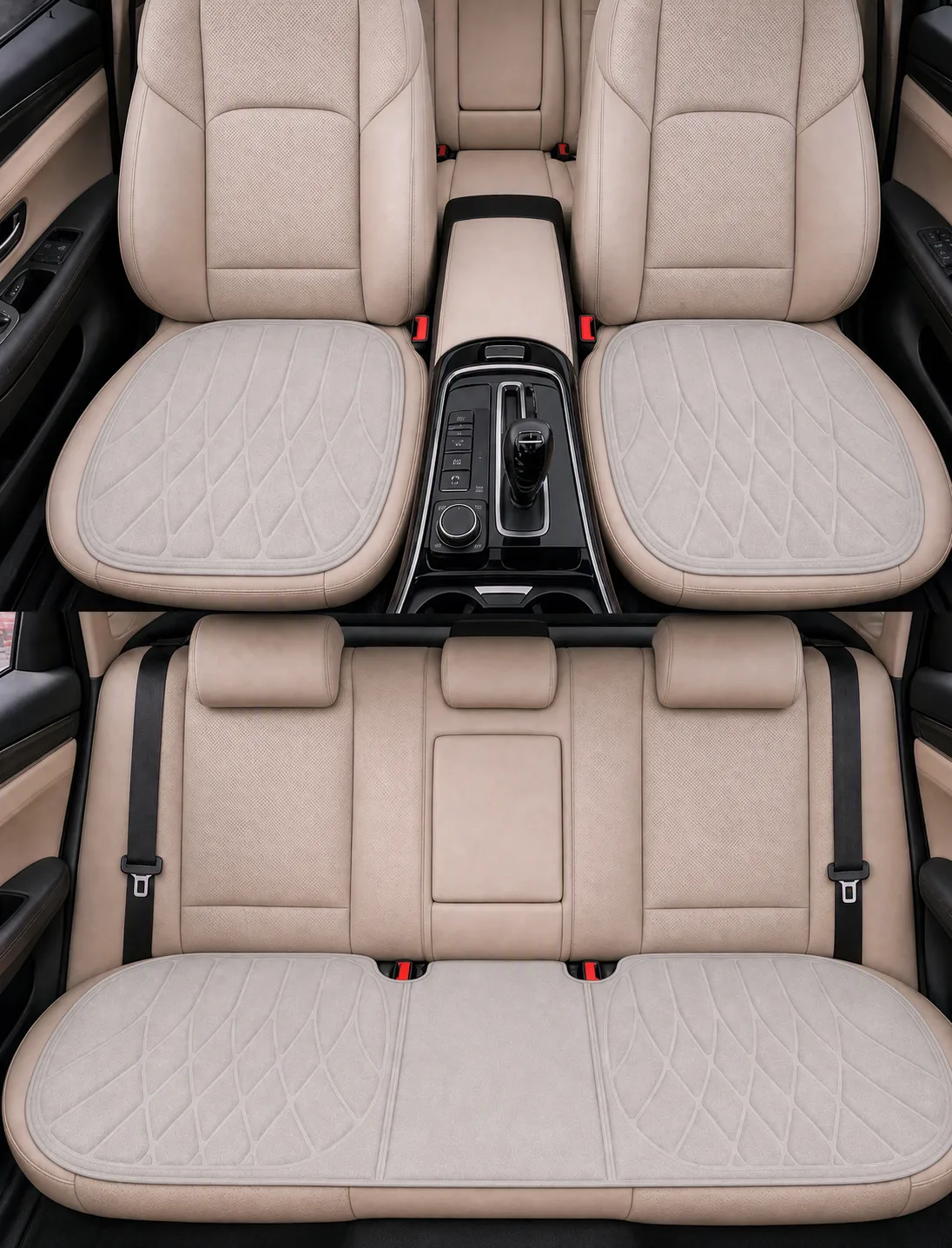 Universal Soft Fiber Car White Cushion, Latex Foam Core, Breathable Washable Anti-Slip Pad for Car