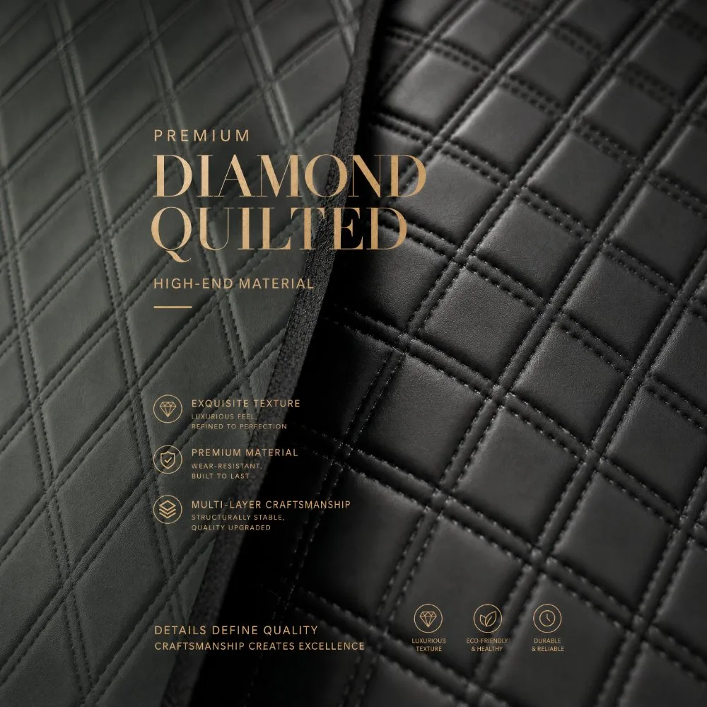 Custom black car floor mats full set luxury leather four layer structure